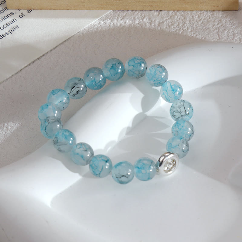 Olivenorma Blue Glass Crystal Beads Bracelet