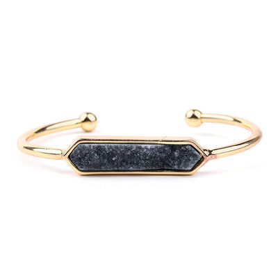 Olivenorma Natural Crystal Cluster Metal Copper Cuff Bracelet