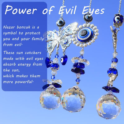 Blue Evil Eye Suncatcher Wind Chime