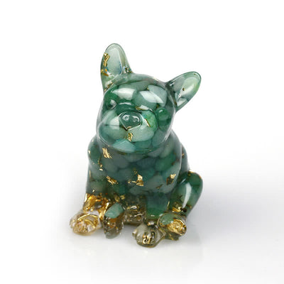 Olivenorma Crystal French Bulldog Gemstone Decoration