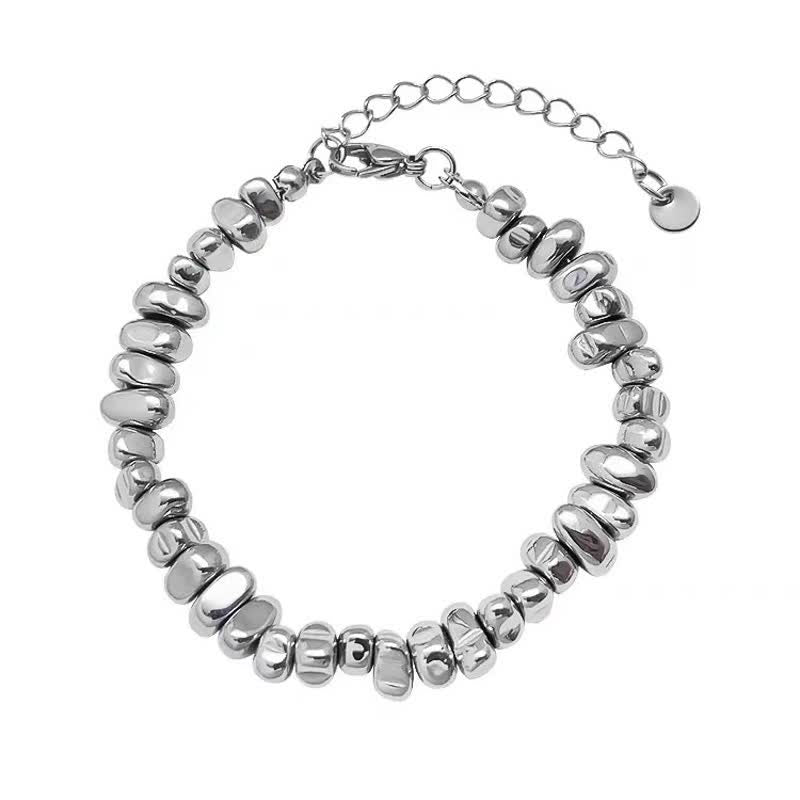 Olivenorma Irregular Hematite Adjustment Elastic Cord Bracelet