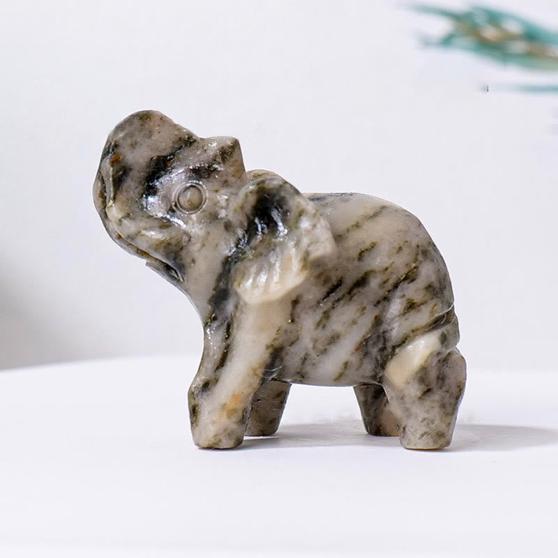 Olivenorma Natural Crystal Elephant Carving Ornament Gemstone Decoration - Leopard Stone - image 40