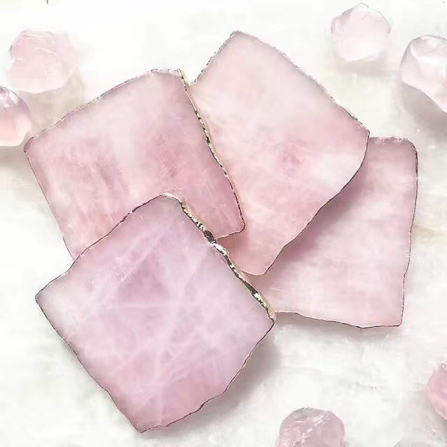 Olivenorma Rose Quartz Coaster Gemstone Decoration - image 5