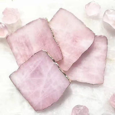Olivenorma Rose Quartz Coaster Gemstone Decoration - image 5