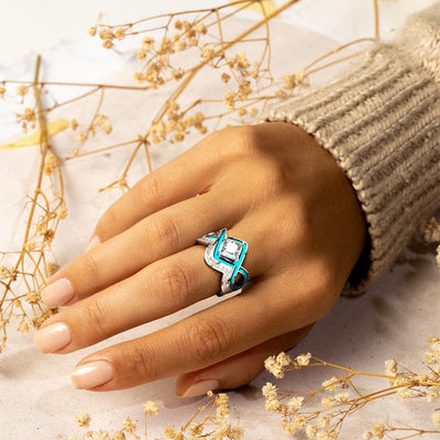 Olivenorma Turquoise Ocean Wave Ring