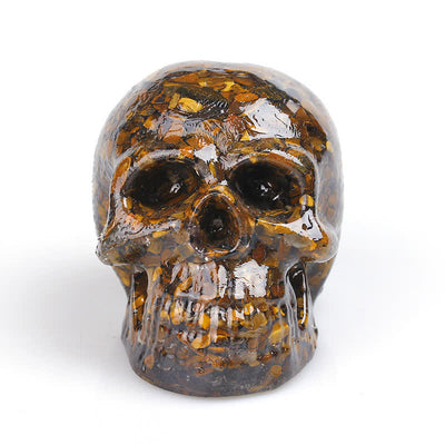 Olivenorma Natural Crystal Skull Gemstone Decoration