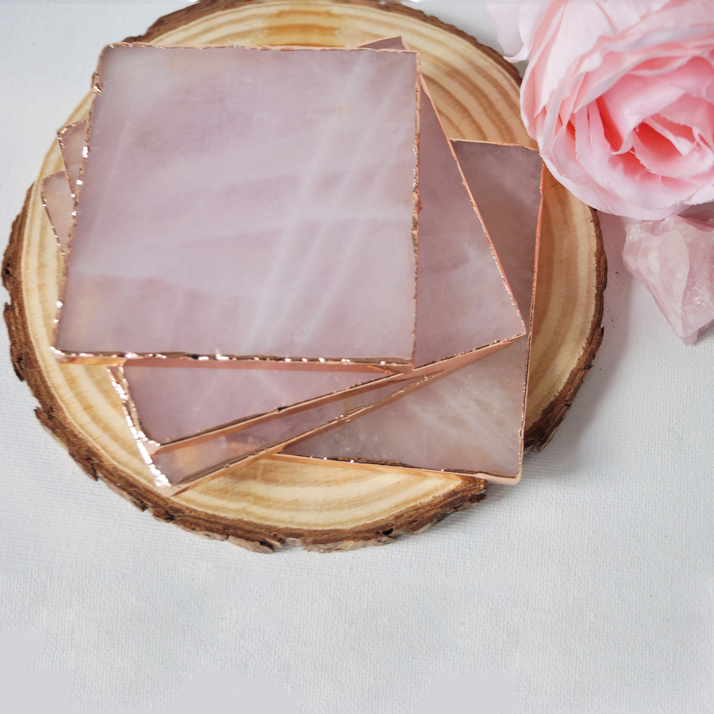 Olivenorma Rose Quartz Coaster Gemstone Decoration - image 12