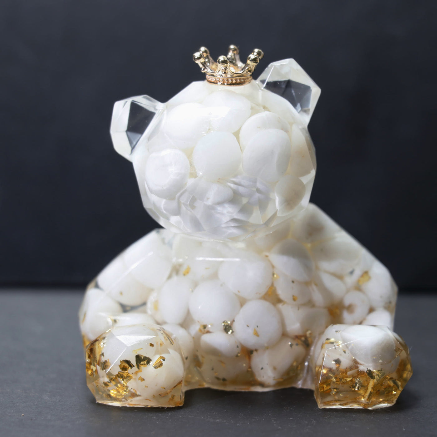 Olivenorma Crystal Gravel Resin Bear Ornament Gemstone Decoration