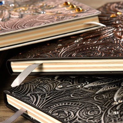 Olivenorma Crystal Stone Phoenix Embossed Leather Journal Notebook