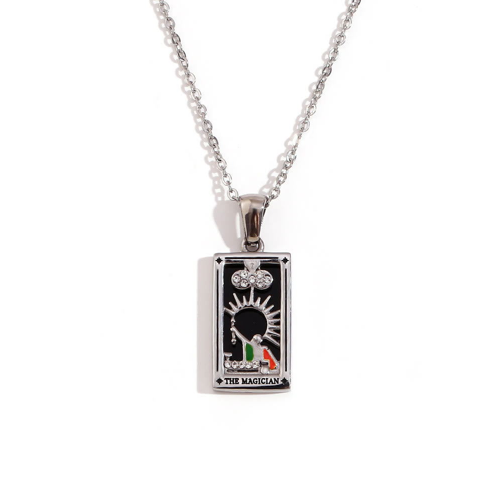 Olivenorma Stainless Steel 18k Gold Plated Tarot Card Necklace