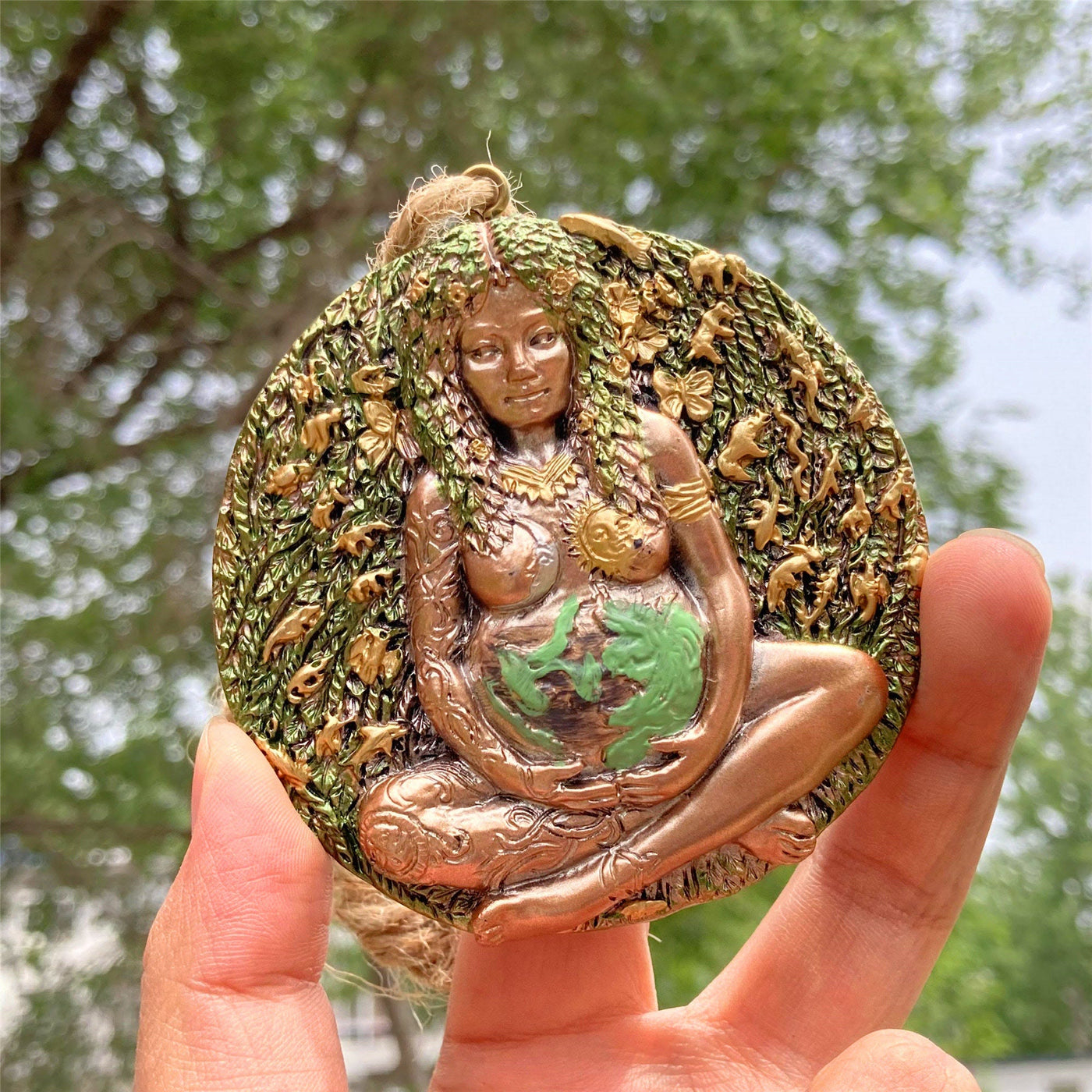 Olivenorma Statue Of Goddess Gaia Pendant Resin Decorations Wall Decor