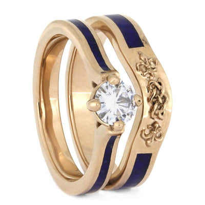 Olivenorma Celtic Knot Lapis Lazuli Bridal Ring Set