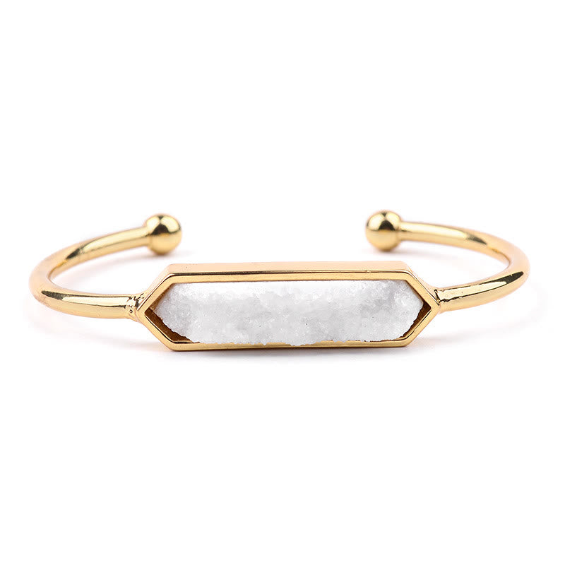 Olivenorma Natural Crystal Cluster Metal Copper Cuff Bracelet