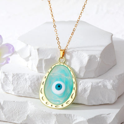 Olivenorma Multicolor Epoxy Evil Eye Necklace