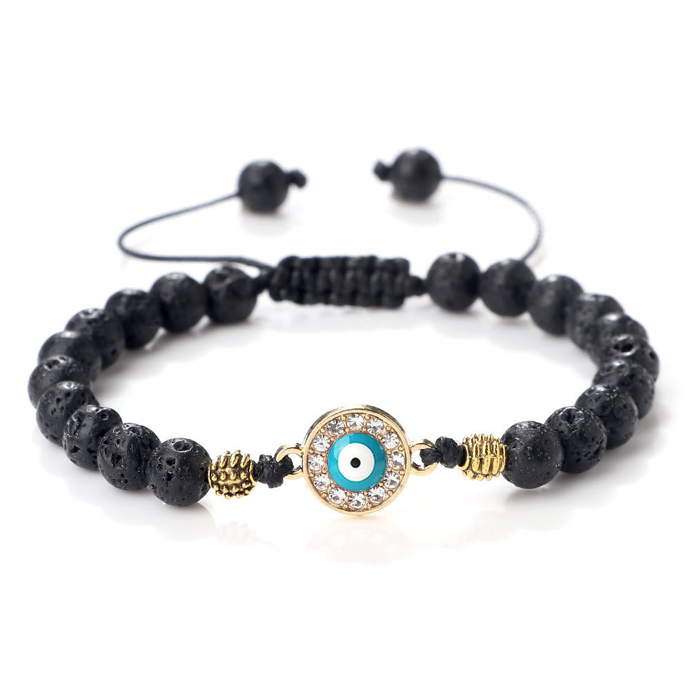 Olivenorma 6mm Natural Stone Zircon Beads Evil Eye Bracelet