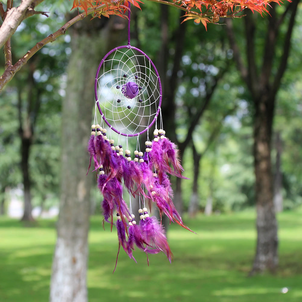 Olivenorma Large Purple Creative Style Rose Dream Catcher