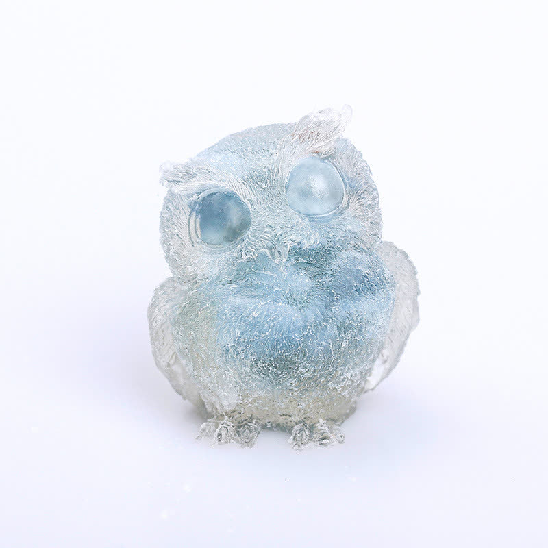 Olivenorma Natural Crystal Resin Owl Gemstone Decoration