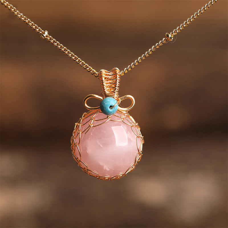 Olivenorma Delicate Natural Crystal Sphere Necklace