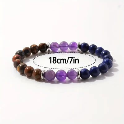 Olivenorma Amethyst Lapis Lazuli Tiger Eye Beaded Bracelet