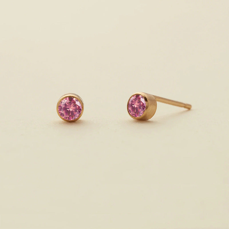 Olivenorma Birthstone Zircon Simple Earrings