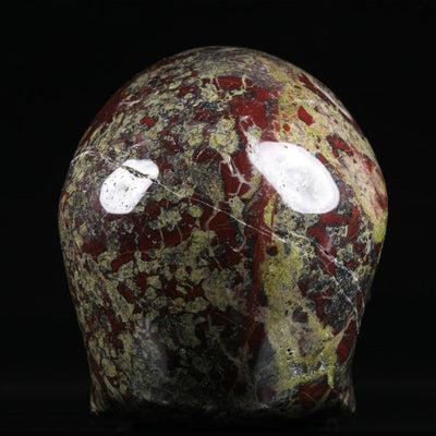 Olivenorma Dragon Blood Stone Jasper Skull Decoration