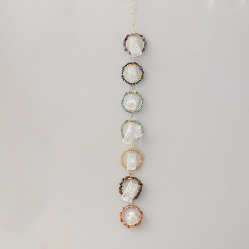 Olivenorma Chakra Gravel Dreamcatcher Decorative Wind Chime