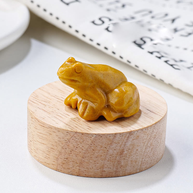 Olivenorma Natural Gemstone Carved Frog Statue Gemstone Decoration