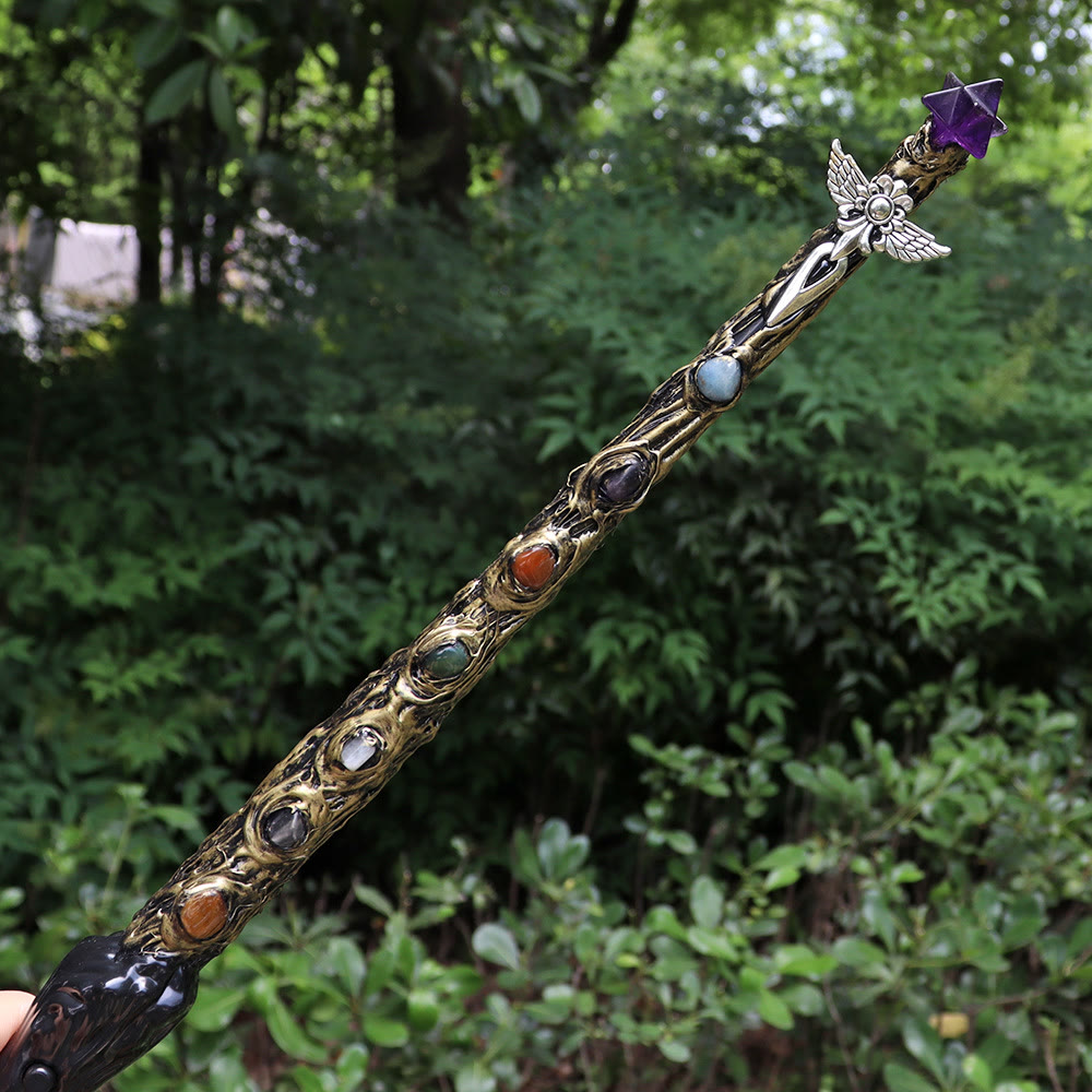 Olivenorma Natural Chakra Merkaba Crystal Wands