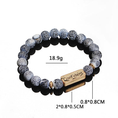 Olivenorma Natural Gemstone Confident Engraving Bracelet