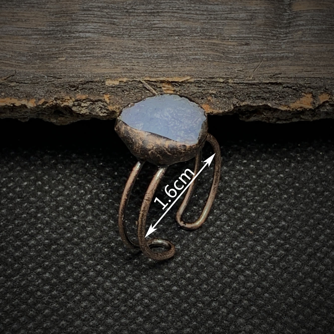 Olivenorma Natural Irregular Raw Stone Twelve Birthstone Adjustable Ring