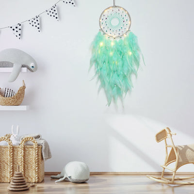 Olivenorma LED Light Up Handmade Feather Dream Catcher