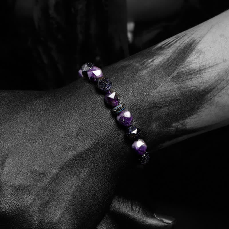 Olivenorma "Mysteries" Natural Amethyst Beaded Bracelet