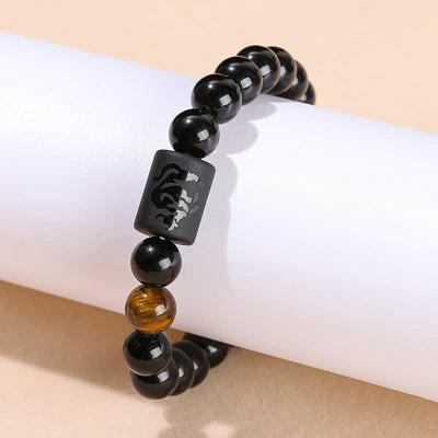 Olivenorma 8mm Natural Obsidian Beads Zodiac Bracelet