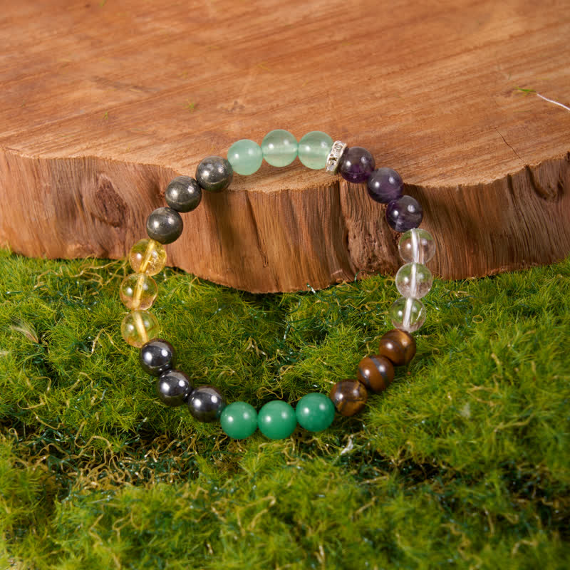 Olivenorma Hematite Green Aventurine Amethyst Citrine Beads Bracelet