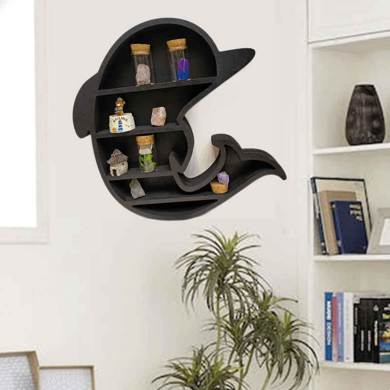 Olivenorma Dolphin Dark Wood Crystal Shelf