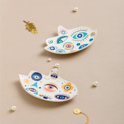 Olivenorma Creative Bird Shape Evil Eye Ceramic Crystal Holder