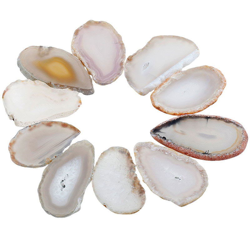 Olivenorma Natural Sliced Agate Gemstone Decoration