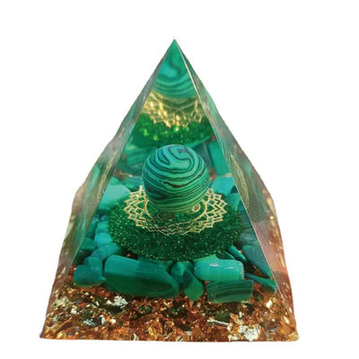 Olivenorma Natural Malachite Protection Orgone Pyramid