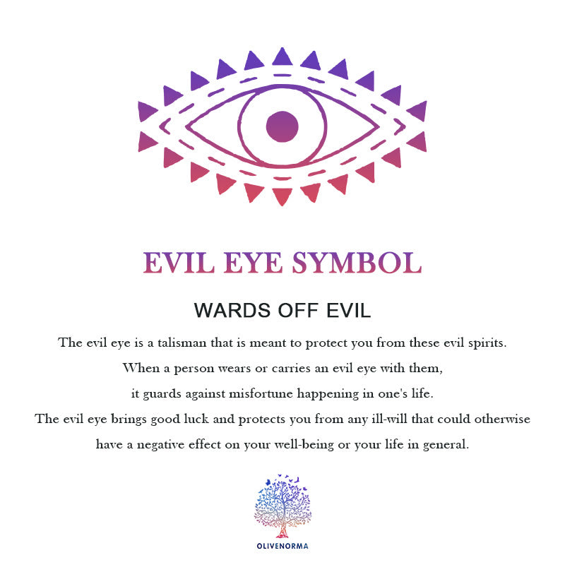 Olivenorma Bohemian Purple Emperor Stone Layered Evil Eye Necklace