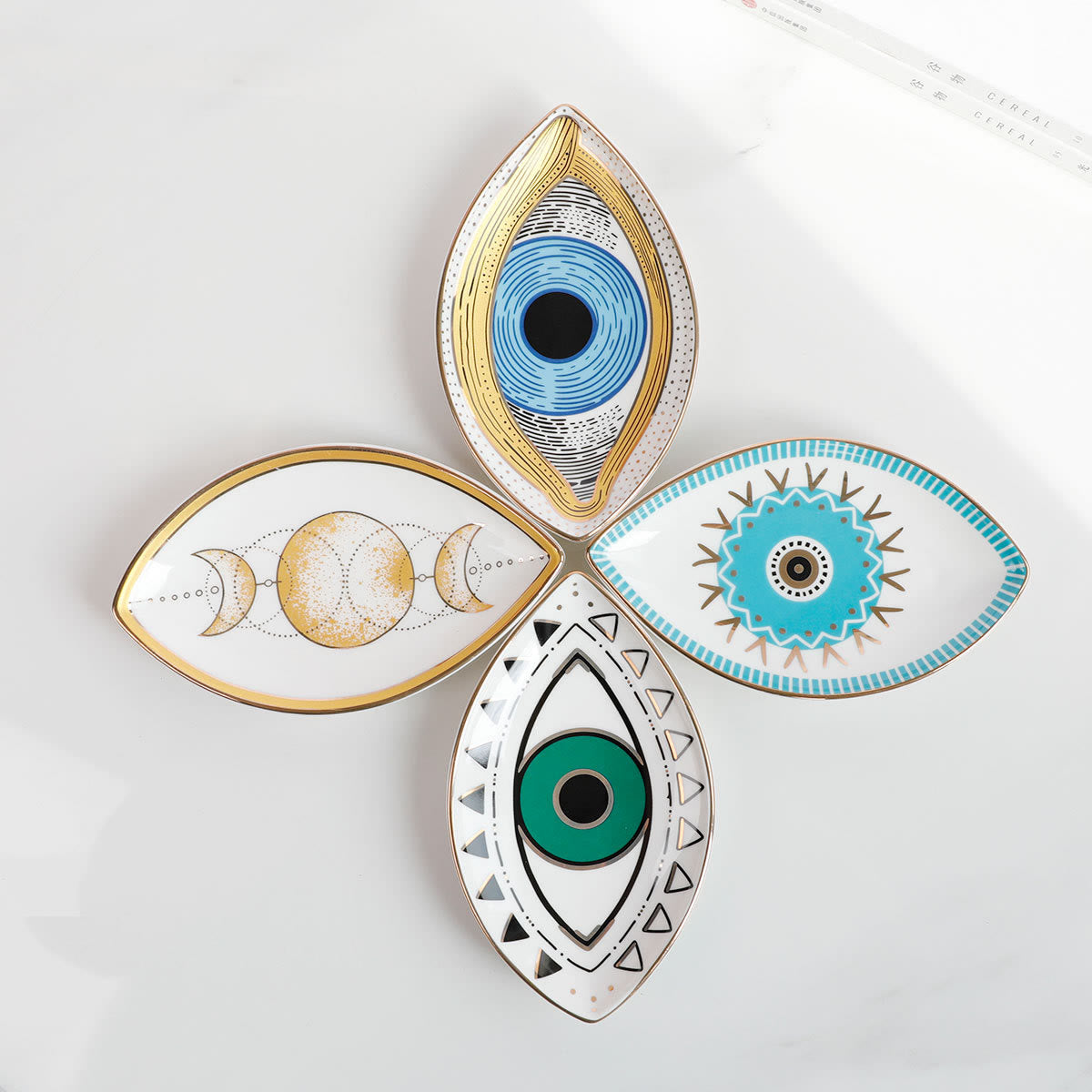 Olivenorma Evil Eye Ceramic Jewelry Dish Tray Holder