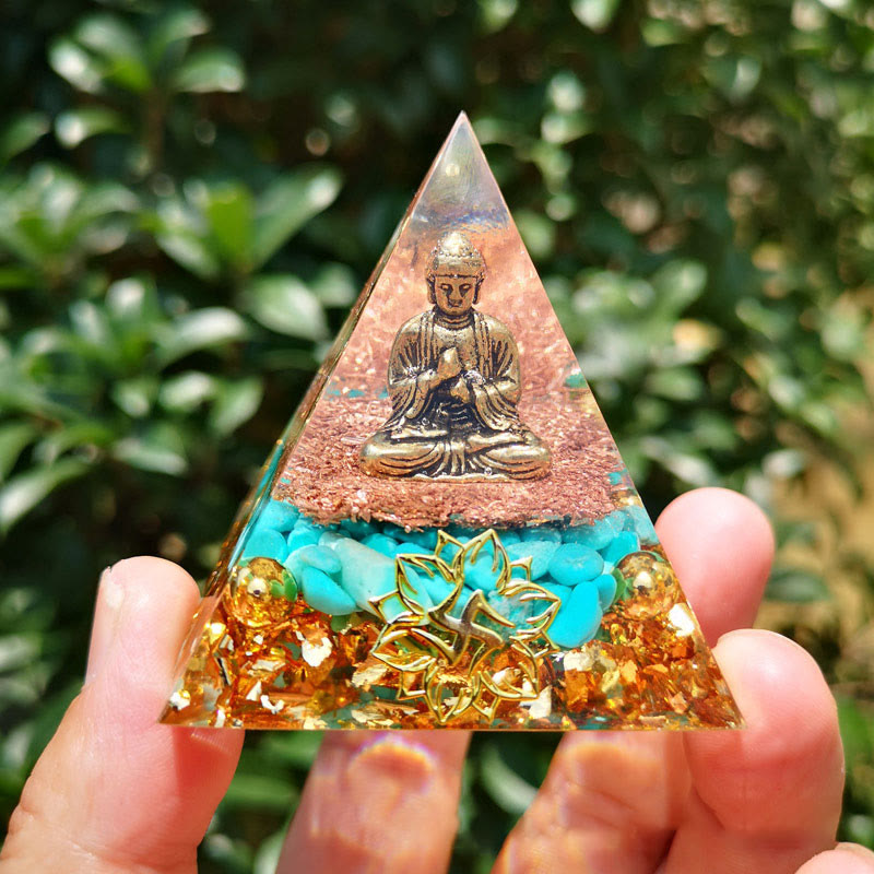 Olivenorma Turquoise Buddha Protection Orgone Pyramid