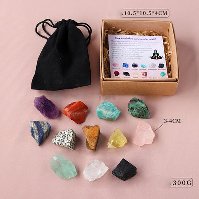 Olivenorma Natural Stone 12 Kinds Of Rough Crystal Set