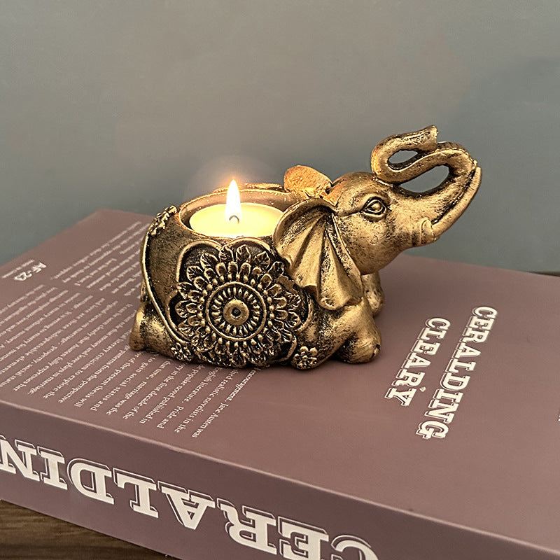 Olivenorma Indian Diwali Elephant Menorah Ganesha Candle Holder