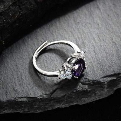 Olivenorma "The Soothing Presence" - Amethyst with Zircon Ring