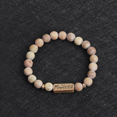 Olivenorma Natural Gemstone Love Powerful Engraving Bracelet