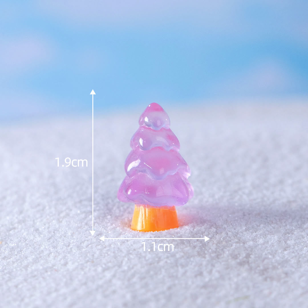 Olivenorma 5Pcs Crystal Mini Christmas Tree Sculpture Gemstone Decoration