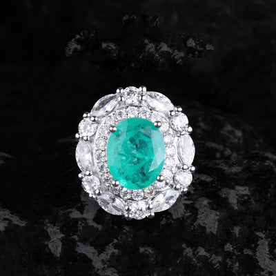 Olivenorma Flowers Paraiba Tourmaline Jewelry Set