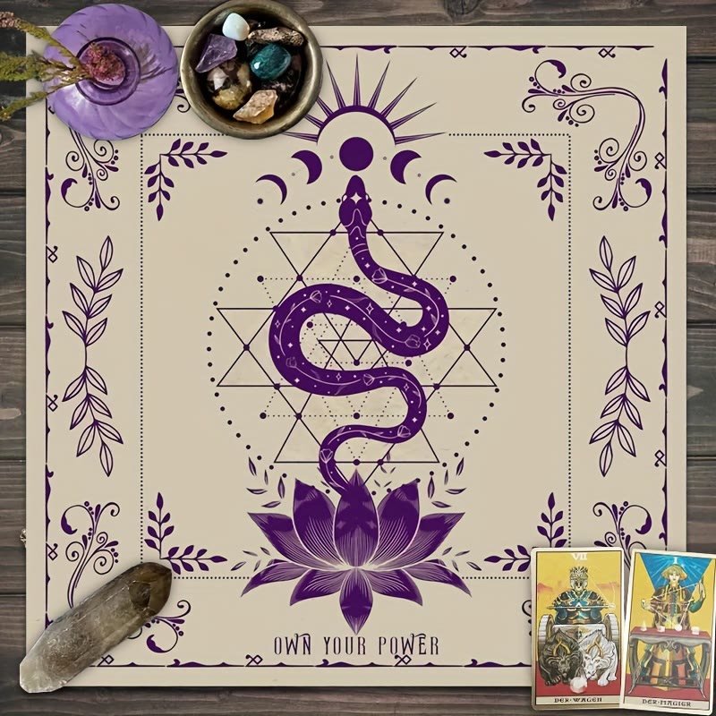 Olivenorma Snake & Lutos Moon Magic Divination Tarot Tablecloth