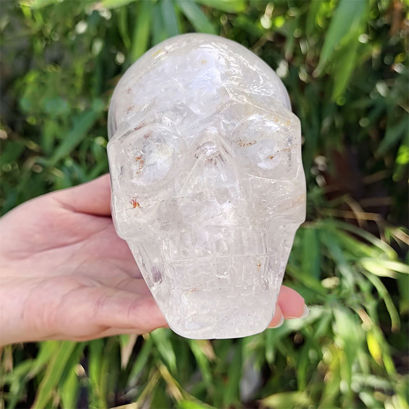 Olivenorma 10cm Natural Clear Crystal Gemstone Decoration Crystal Skull