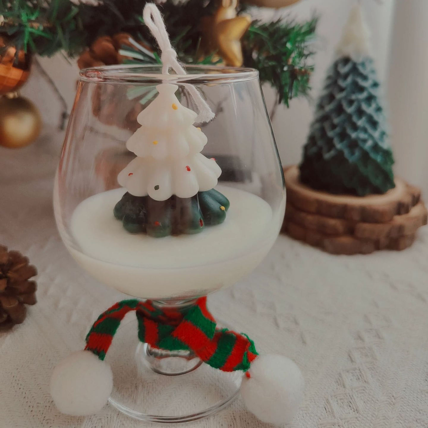 Olivenorma Christmas Santa Claus Snowman Elk Cup Candle